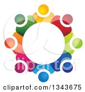 Poster, Art Print Of Teamwork Unity Circle Of Colorful People 59