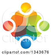 Poster, Art Print Of Teamwork Unity Circle Of Colorful People 60