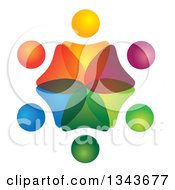 Poster, Art Print Of Teamwork Unity Circle Of Colorful People 65
