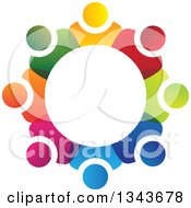 Poster, Art Print Of Teamwork Unity Circle Of Colorful People 55