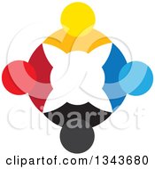 Clipart Of A Teamwork Unity Circle Of Colorful People 68 Royalty Free Vector Illustration