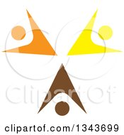 Clipart Of A Teamwork Unity Circle Of Colorful People Cheering Or Dancing 64 Royalty Free Vector Illustration