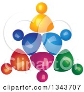 Clipart Of A 3d Teamwork Unity Group Of Colorful People Royalty Free Vector Illustration