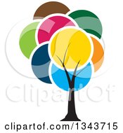 Poster, Art Print Of Tree With A Canopy Of Colorful Circles