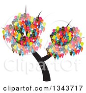 Poster, Art Print Of Tree With Colorful Light Bulbs