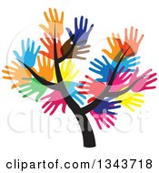 Poster, Art Print Of Tree With A Canopy Of Colorful Hands