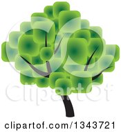 Poster, Art Print Of Tree With A Canopy Made Of Green Squares