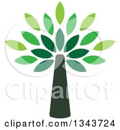 Clipart Of A Green Tree Royalty Free Vector Illustration