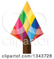 Clipart Of A Colorful Geometric Tree Royalty Free Vector Illustration