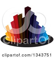 Poster, Art Print Of Colorful City With Tall Skyscraper Buildings 3