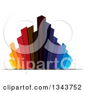 Poster, Art Print Of Colorful City With Tall Skyscraper Buildings 4