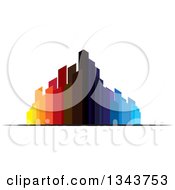 Poster, Art Print Of Colorful City With Tall Skyscraper Buildings 5