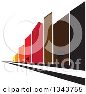 Clipart Of A City Street With Colorful Tall Skyscraper Buildings Royalty Free Vector Illustration by ColorMagic
