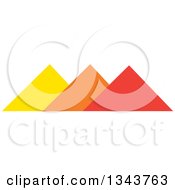 Poster, Art Print Of Pyramids In Orange Yellow And Red