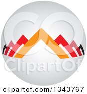Poster, Art Print Of Round Shaded App Icon Button Design Element Of Pyramids Or Roof Tops