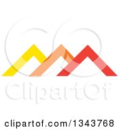 Clipart Of Colorful Pyramids Or Roof Tops 2 Royalty Free Vector Illustration