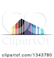 Clipart Of A Colorful Striped City Building Royalty Free Vector Illustration