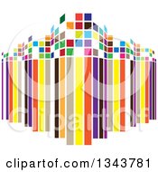 Poster, Art Print Of Colorful Stripe And Tile City Building