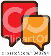 Poster, Art Print Of Red And Orange Speech Balloon Chat App Icon Design Element 2
