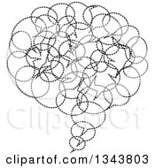Poster, Art Print Of Black And White Speech Balloon Chat App Icon Design Element Made Of Dotted Bubbles