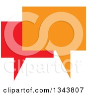 Poster, Art Print Of Red And Orange Speech Balloon Chat App Icon Design Element 3