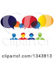 Poster, Art Print Of Colorful Group Of Business People With Speech Balloons