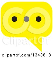 Poster, Art Print Of Yellow Speech Balloon Chat App Icon Design Element