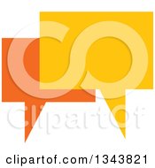 Poster, Art Print Of Yellow And Orange Speech Balloon Chat App Icon Design Element