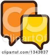 Poster, Art Print Of Yellow And Orange Speech Balloon Chat App Icon Design Element 2