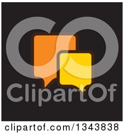 Poster, Art Print Of Yellow And Orange Speech Balloon Chat App Icon Design Element On Black 2
