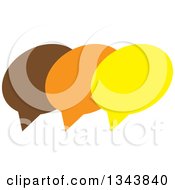 Poster, Art Print Of Brown Orange And Yellow Speech Balloon Chat App Icon Design Element