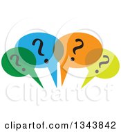 Poster, Art Print Of Colorful Speech Balloons With Question Marks