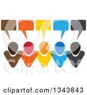 Poster, Art Print Of Colorful Group Of People With Speech Balloons 9