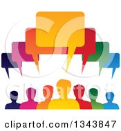 Poster, Art Print Of Colorful Group Of People With Speech Balloons 7