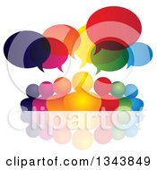 Poster, Art Print Of Colorful Group Of People With Speech Balloons And Reflections 2