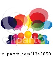 Poster, Art Print Of Colorful Group Of People With Speech Balloons 4