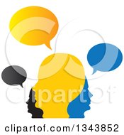 Poster, Art Print Of Colorful Group Of People With Speech Balloons 6