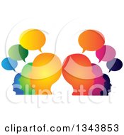 Poster, Art Print Of Colorful Group Of People With Speech Balloons 5