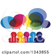 Clipart Of A Colorful Group Of People With Speech Balloons Royalty Free Vector Illustration