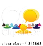 Poster, Art Print Of Colorful Group Of People With A Speech Balloon