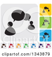 Poster, Art Print Of Rounded Corner Square People And Speech Balloon App Icon Design Elements