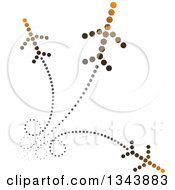 Poster, Art Print Of Jets Made Of Brown And Black Dots With Trails