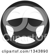 Clipart Of A Grayscale Car Steering Wheel Royalty Free Vector Illustration