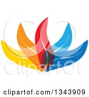 Clipart Of Colorful Leaves 3 Royalty Free Vector Illustration