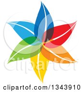 Clipart Of A Colorful Flower 7 Royalty Free Vector Illustration by ColorMagic
