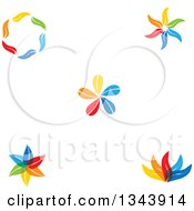 Clipart Of Colorful Flowers Royalty Free Vector Illustration