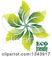 Poster, Art Print Of Swirl Of Green Leaves With Eco Friendly Text