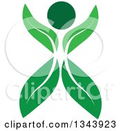 Poster, Art Print Of Cheering Person With A Body Of Green Leaves