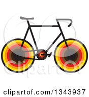 Clipart Of A Bicycle With Colorful Wheels Royalty Free Vector Illustration