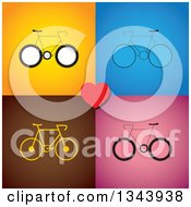 Clipart Of Bicycles On Colorful Backgrounds With A Heart Royalty Free Vector Illustration by ColorMagic